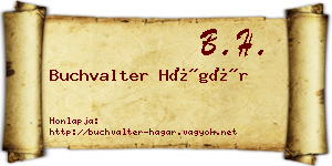 Buchvalter Hágár névjegykártya
